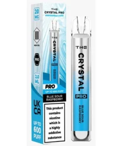 Το Crystal Pro 600 Vape μιας χρήσης - Blue Sour Raspberry - Κουτί των 10