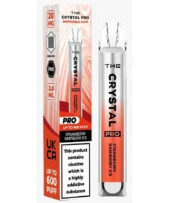 Το Crystal Pro 600 μιας χρήσης Vape - Φράουλα-Βατόμουρο - Κουτί των 10