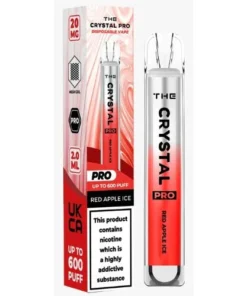 Το Crystal Pro 600 Vape μιας χρήσης - Παγωτό Red Apple - Κουτί των 10